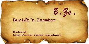 Burián Zsombor névjegykártya