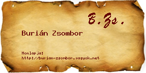 Burián Zsombor névjegykártya